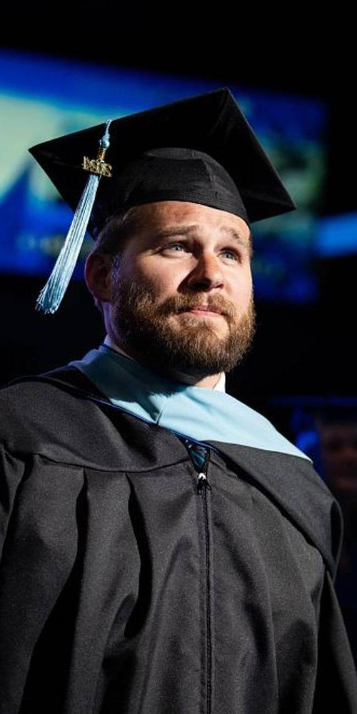 GVSU student at Commencement.